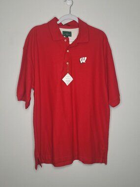 Outer Banks Wisconsin Badgers Polo Shirt Red Men's XL NWT